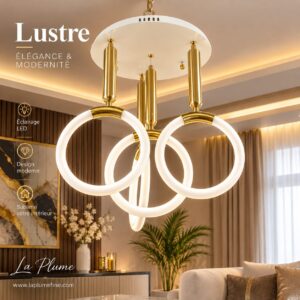 lustre plafonnier LED au design futuriste