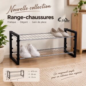 Range chaussures  à 2 niveaux