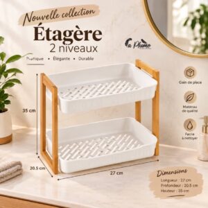 Étagère 2 Niveaux Bamboo
