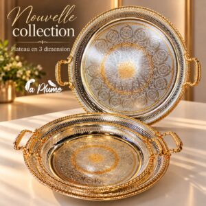 Set de Plateaux Impériaux aux Arabesques Ciselées