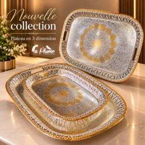 Set de Plateaux Rectangulaires aux Arabesques Royales