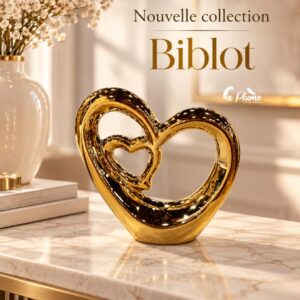 Bibelot Double Cœur Doré