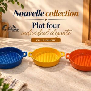 Plat à Four Individuel Élégant en Trois Couleurs