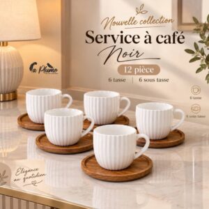 Service à café Noir 12 pièces
